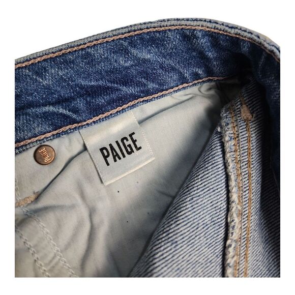 PAIGE Jeans Women's 27 Noella Relaxed Straight Leg Jeans Distressed Cropped - Picture 10 of 11